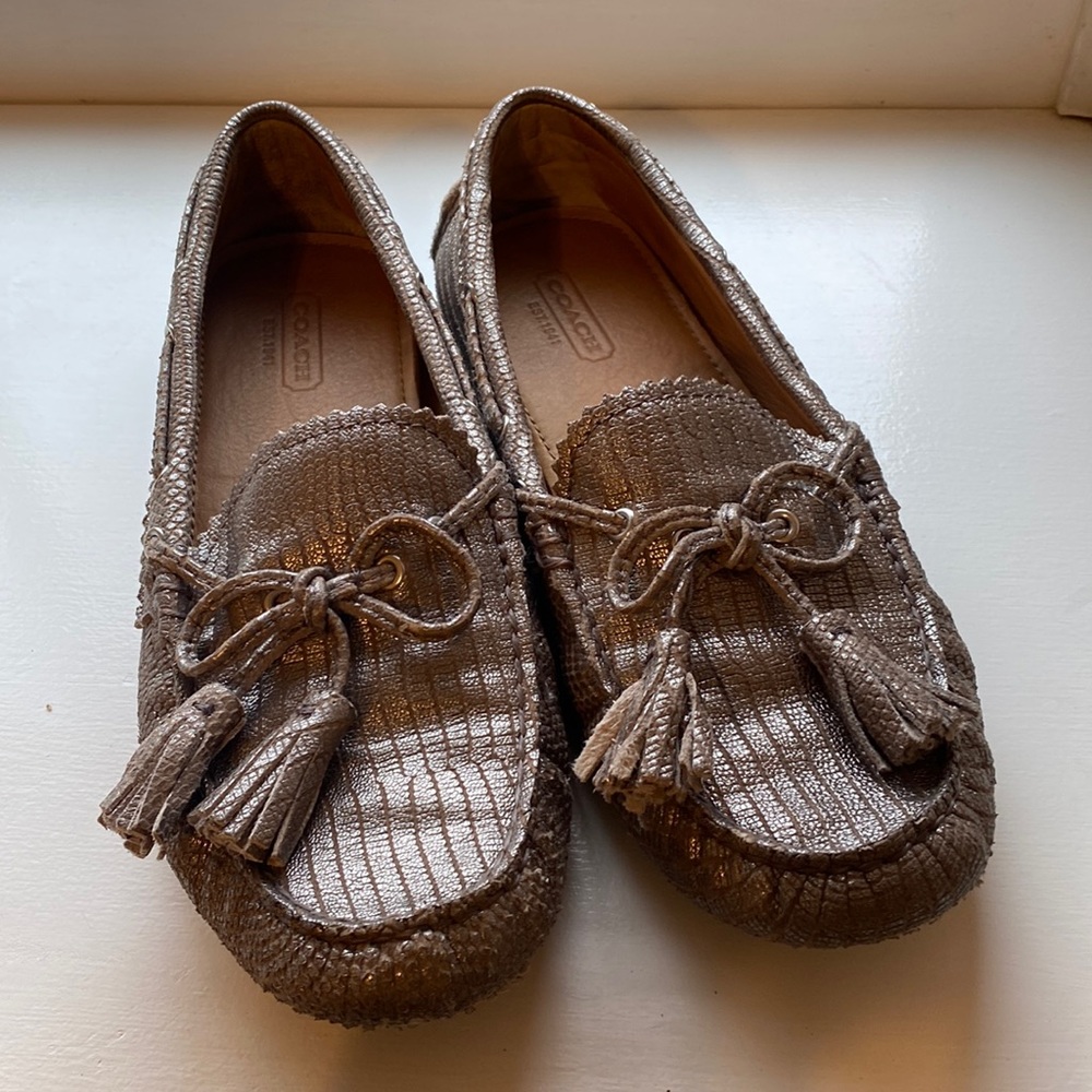 Coach “Nadia” Faux Snakeskin Driving Moccasin